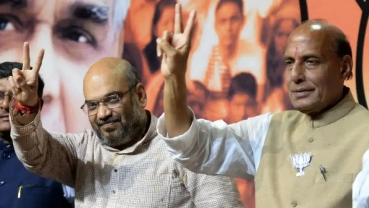 Amit Shah and Rajnath Singh. File Pic